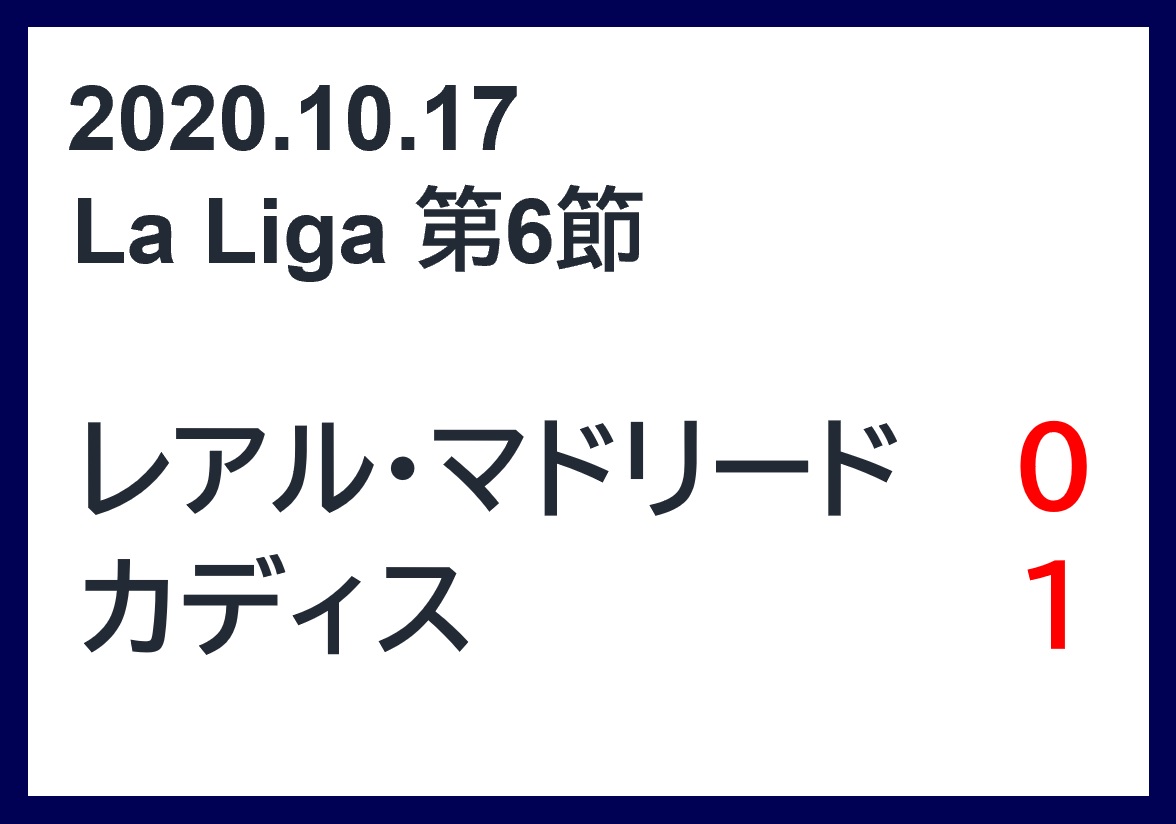 マッチレポート レアル マドリードvsカディス 21第6節 アラマドリー