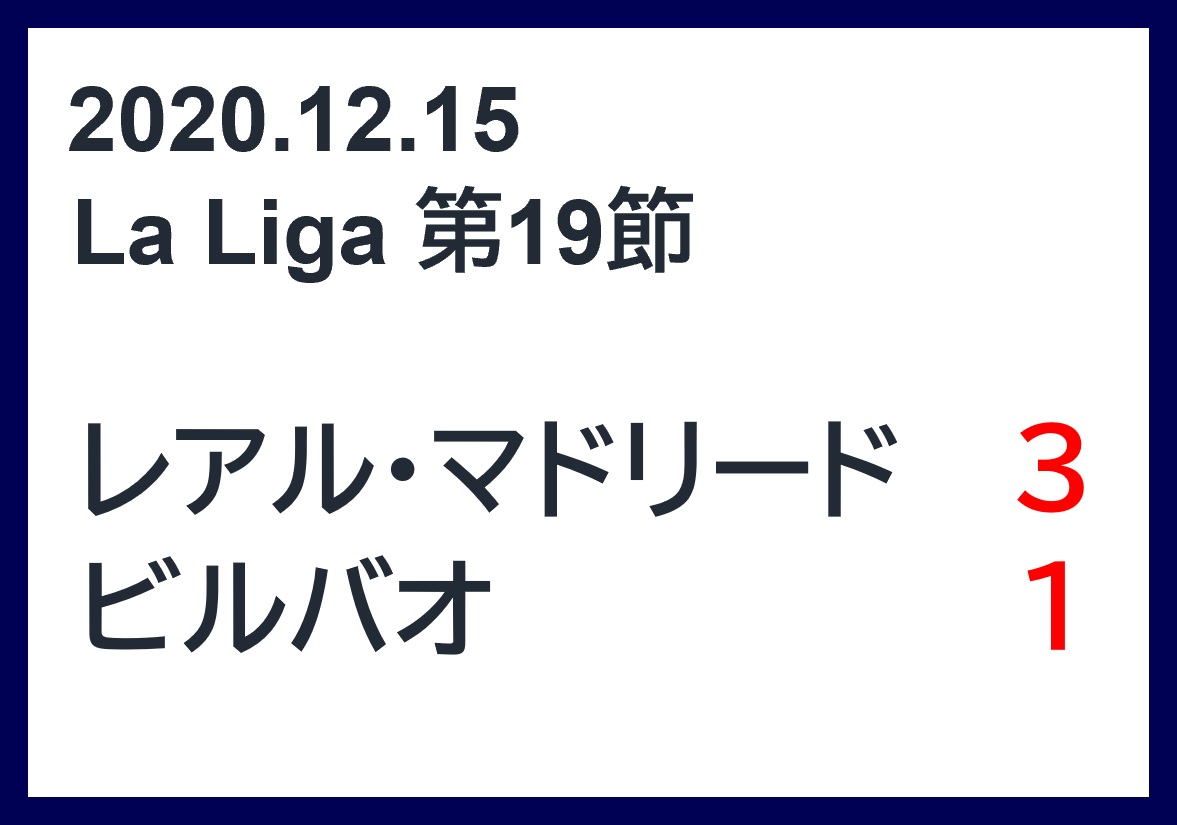 マッチレポート レアル マドリードvsアスレティック ビルバオ 21第19節 アラマドリー