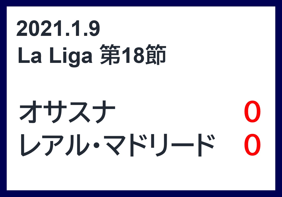 マッチレポート オサスナvsレアル マドリード 21第18節 アラマドリー